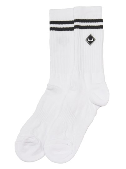 Meia Unissex Session Cano Alto Faixa - Branco