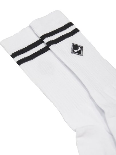 Meia Unissex Session Cano Alto Faixa - Branco