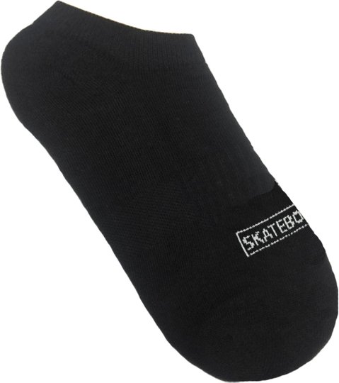 Meia Unissex Session Invisivel Skateboard Logo - Preto
