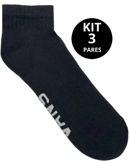 Meia Unissex Vans Classic Ankle Kit/3 - Preto