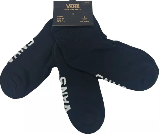 Meia Unissex Vans Classic Ankle Kit/3 - Preto