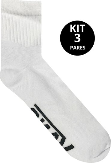 Meia Vans Unissex Ankle Camo Médio Kit c/3 - Branco