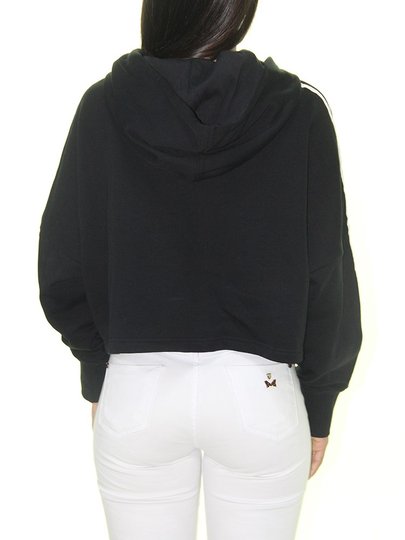 Moletom Feminino Adidas Cropped Hoddy Manga Curta - Preto