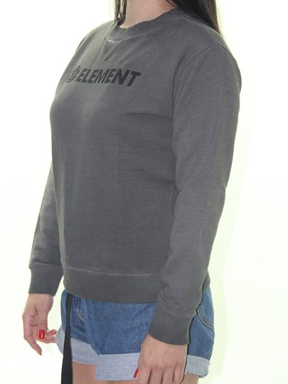 Moletom Feminino Element Care Blazin Manga Longa sem Capuz - Cinza