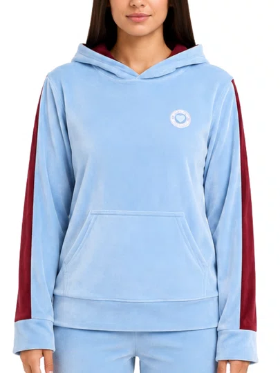 Moletom Feminino Freesurf Especial Plush Manga Longa com Capuz - Azul Céu