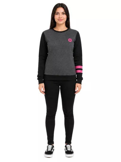 Moletom Feminino Hurley Sensation Manga Longa - Grafite Mesclado