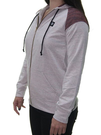 Moletom Feminino Loveboard Manga Longa com Ziper com Capuz - Rosa Mesclado 