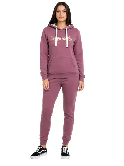 Moletom Feminino Rip Curl Classic Shore Fleece Manga Longa com Capuz - Bordo