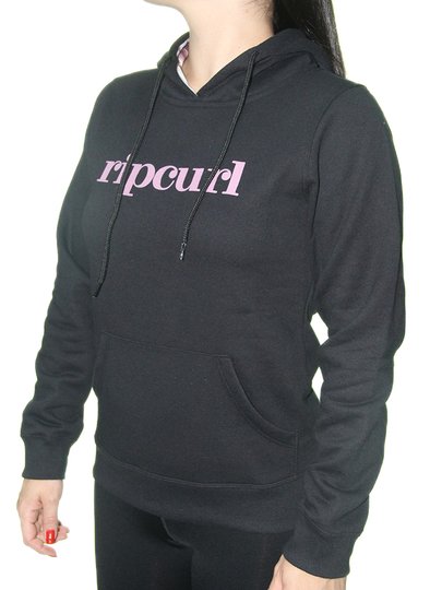 Moletom Feminino Rip Curl North Fleece Manga Longa com Capuz - Preto
