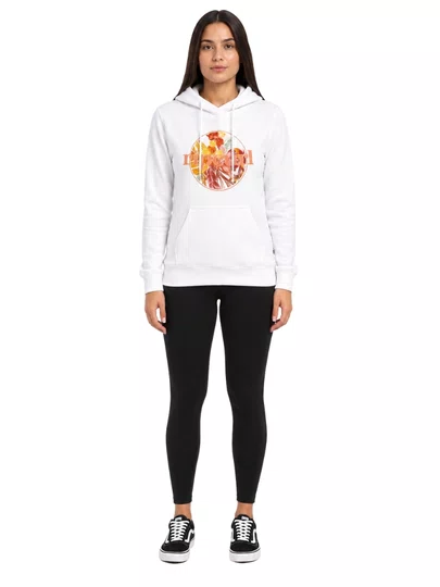 Moletom Feminino Rip Curl Tallowns Mix Fleece Bone Manga Longa com Capuz Estampado - Branco