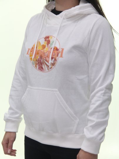 Moletom Feminino Rip Curl Tallowns Mix Fleece Bone Manga Longa com Capuz Estampado - Branco