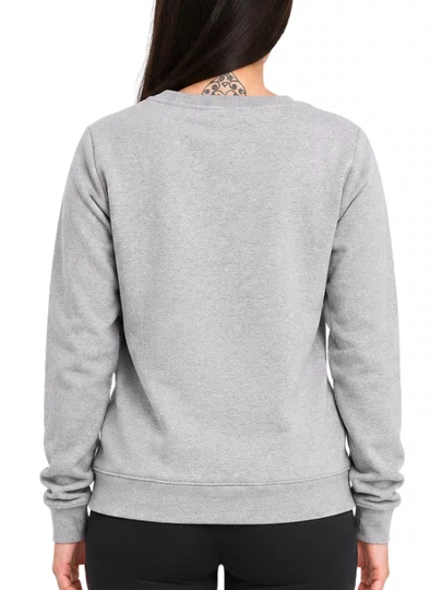 Moletom Feminino Vans Classic V Crew Manga Longa Careca Estampado - Cinza Mesclado
