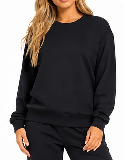 Moletom Feminino Vans Crew Neck Fleece - Preto