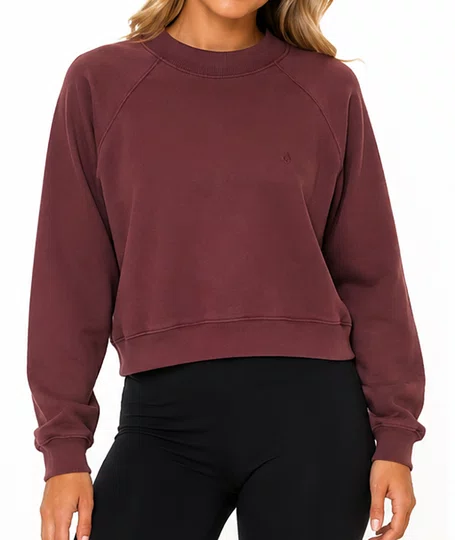 Moletom Feminino Volcom Careca Single Stone - Bordo