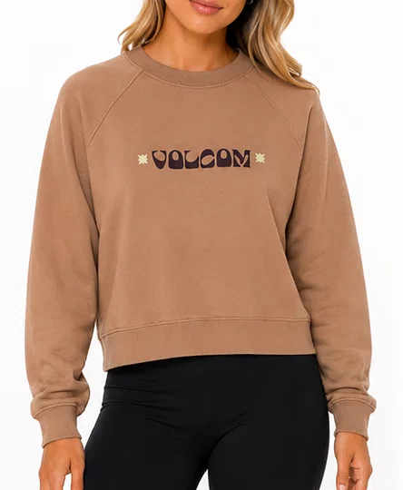 Moletom Feminino Volcom Careca Stone Crew - Bege