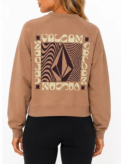 Moletom Feminino Volcom Careca Stone Crew - Bege