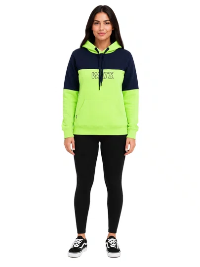 Moletom Feminino Wats Girl Neon Manga Longa com Capuz - Verde Neon