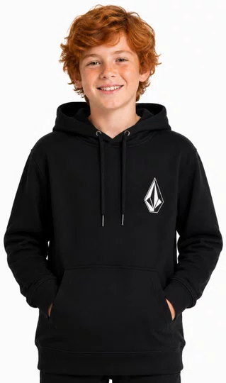Moletom Juvenil Volcom Iconic Stone - Preto