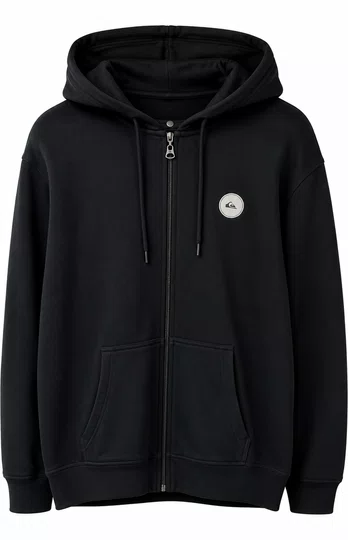 Moletom Masculino Aberto Quiksilver Transfer Round - Preto