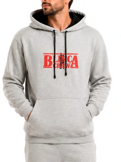 Moletom Masculino Blinca Uru BR - Cinza Mescla Branco