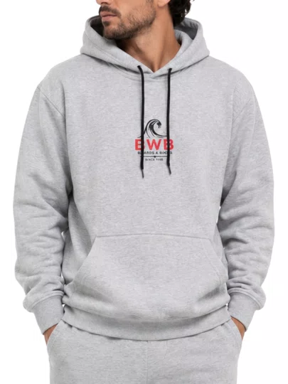 Moletom Masculino BWB Mini Logo Chest Manga Longa - Cinza Mesclado