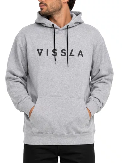 Moletom Masculino Canguru Vissla - Cinza Mesclado
