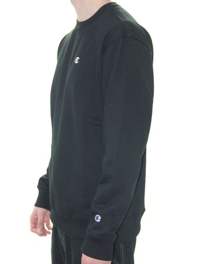 Moletom Masculino Champion C Logo Manga Longa sem Capuz - Preto