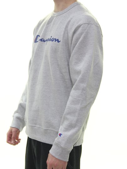 Moletom Masculino Champion Careca Script Logo Print Manga Longa com Capuz - Cinza Mescla