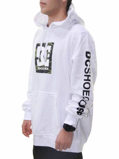 Moletom Masculino DC Fech Square Star Camo Fill Manga Longa Estampada - Branco