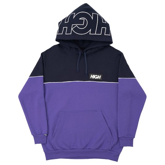 Moletom Masculino High Hoddie Manga Longa Estampada - Preto/Roxo