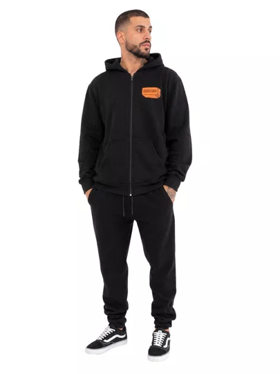 Moletom Masculino Hocks Aberto Tijolo - Preto