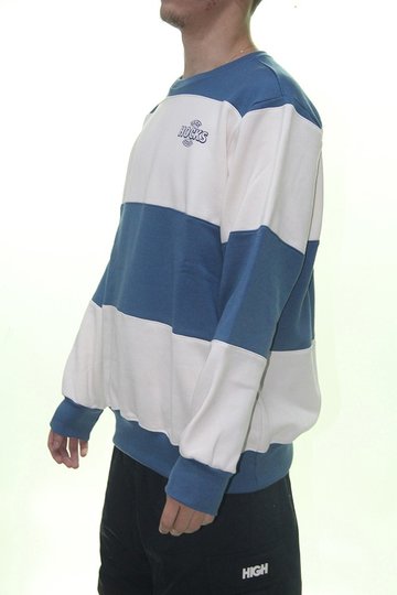 Moletom Masculino Hocks Creca Mundo Manga Longa sem Capuz - Azul/Branco