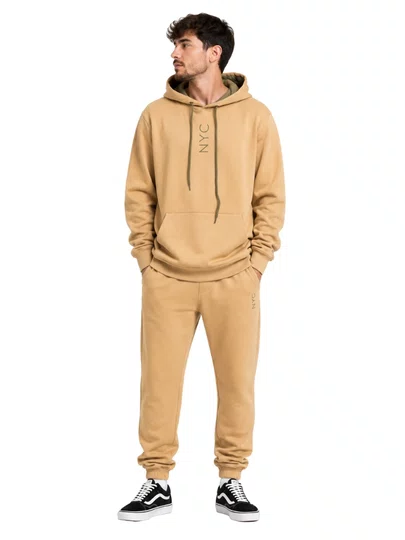 Moletom Masculino New Era Simple Sign NYC - Kakhi