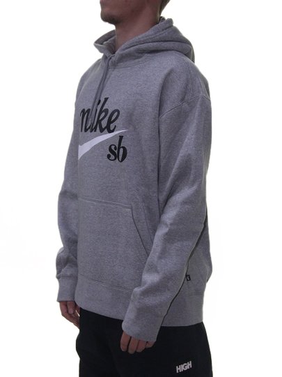 Moletom Masculino Nike SB Craft Manga Longa com Capuz Estampado - Cinza/Mescla