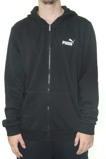 Moletom Masculino Puma Aberto Ess Small Logo FZ com Capuz- Preto