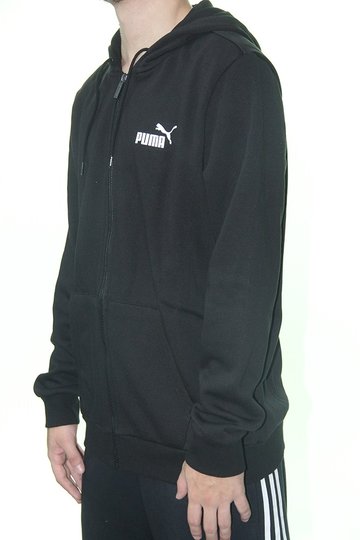 Moletom Masculino Puma Aberto Ess Small Logo FZ com Capuz- Preto