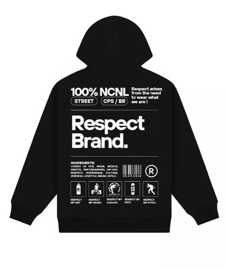 Moletom Masculino Respect Brand - Preto
