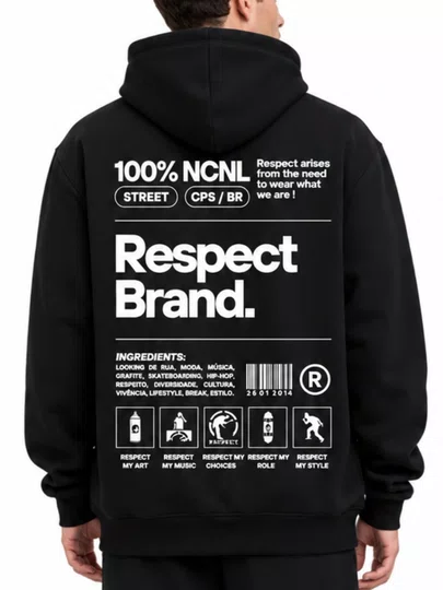 Moletom Masculino Respect Brand - Preto