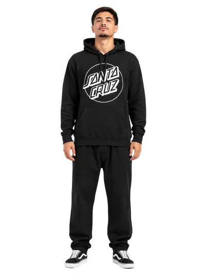 Moletom Masculino Santa Cruz Opus Dot Manga Longa Estampado com Capuz - Preto