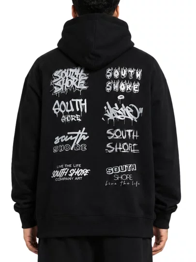 Moletom Masculino South Shore Box Cursive - Preto