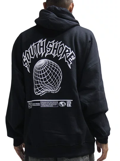Moletom Masculino South Shore Over - Preto