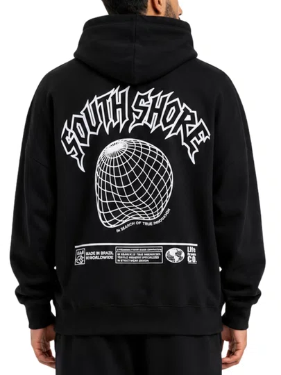 Moletom Masculino South Shore Over - Preto