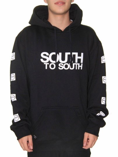 Moletom Masculino South to South Logão Manga Longa Estampado - Preto