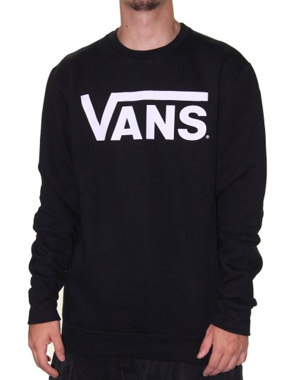 Moletom Masculino Vans Classic Crew II Manga Longa - Preto