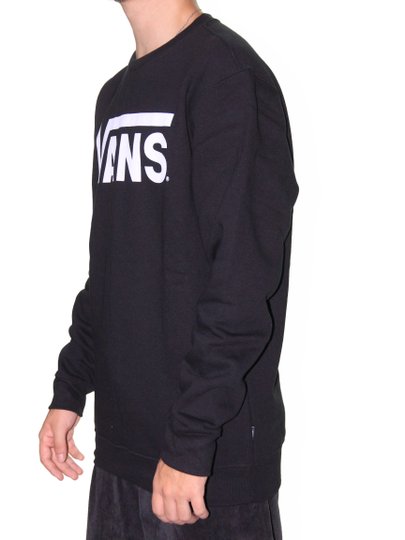 Moletom Masculino Vans Classic Crew II Manga Longa - Preto