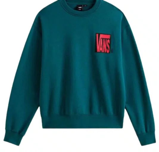 Moletom Masculino Vans Stretch Crackle Crew - Verde Escuro