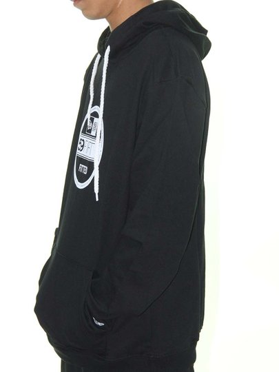 Moletom Masculino New Era Dasic Sazona Manga Longa Fechado Estampado - Preto