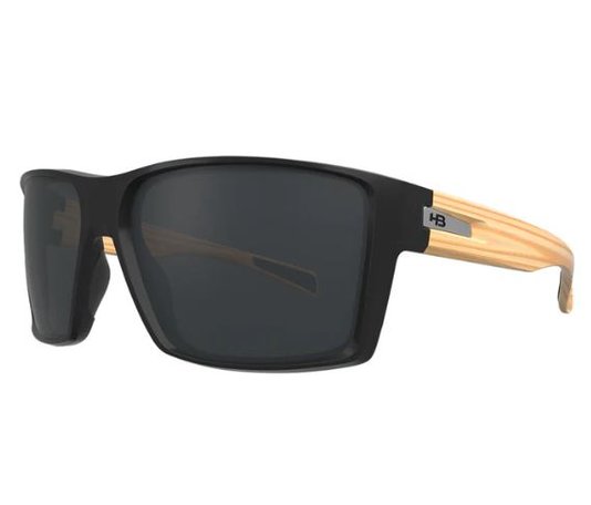 Óculos HB Byron Gray Lenses - Matte Black/Wood