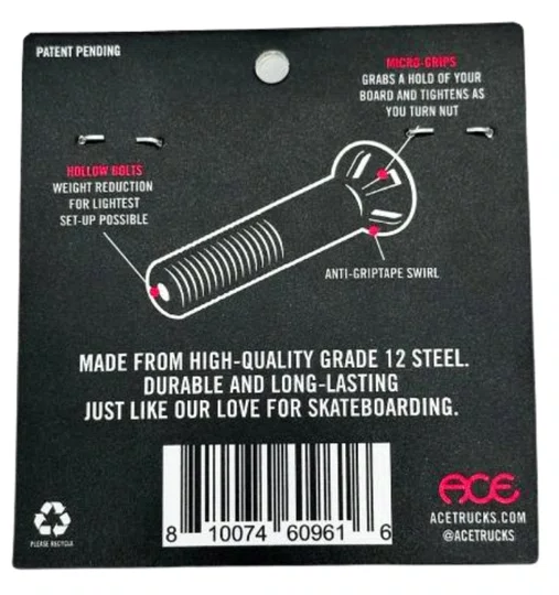 Parafuso Ace Hollow Bolts 7/8 - Preto