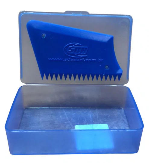 Porta Parafina Com Raspador de Superficie da Prancha de Surf SDA - Azul